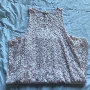 Pink floral lace dress